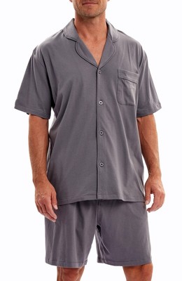 Adr Mens Classic Short Knit Pajamas Set Steel Gray Medium : Target