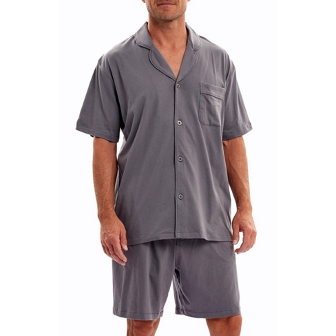 Pajama sets mens short sleeve hot sale