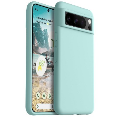 BONGEEK Designed for Pixel 8 Pro Case,Military-Grade Drop Protection,Anti-Scratch Microfiber Lining£¬Silicone Thin Shockproof Phone Case-Mint Green