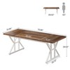 Lirago,Farmhouse Dining Table - Vintage Brown Top, White Trestle Base, Rustic Dining for 6 People - 2 of 4