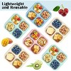 6 Pack Snack Boxes, 4 Compartment Lunch Boxes, Reusable Bento Boxes for Adults, Wheat Straw, Divided Food Containers with Lids - 2 of 4