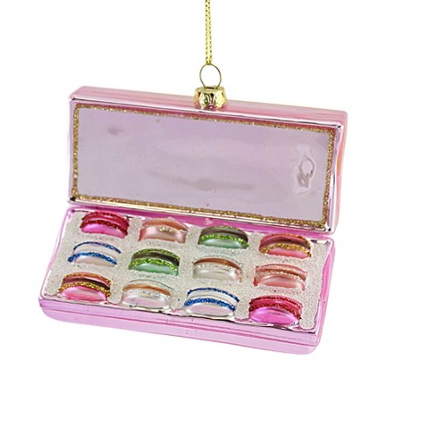 Holiday Ornament Pink Box of Macarons - 1 Glass Ornament 4.0 Inches - Ornament Cookie Sweets - Go8438p - Glass - Pink