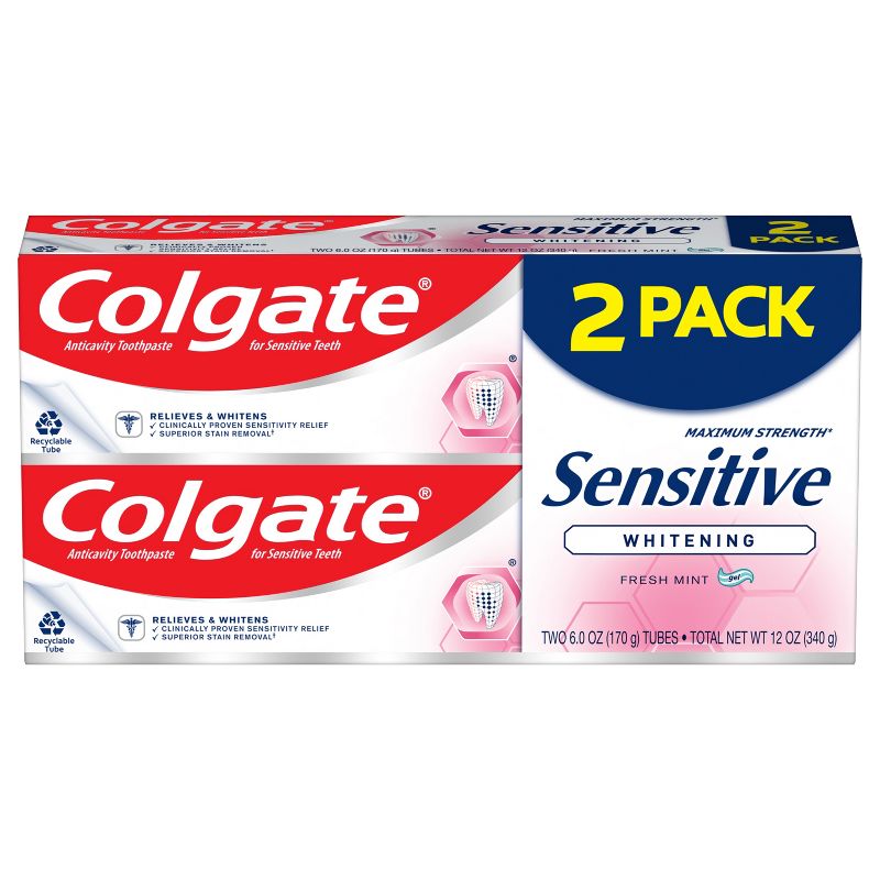 Colgate Sensitive Toothpaste Maximum Strength with Whitening - Fresh Mint Gel - 6oz, 1 of 9