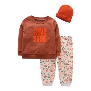 Chick Pea Baby Boy Infant and Newborn Adorable Outdoor Pants set 3 Pack Animal Awesome Dude 12M - 1 of 2