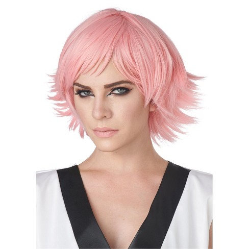 California Costumes Feathered Cosplay Adult Wig Rose Pink Standard