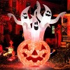 Angel Sar 6FT Halloween Inflatable Ghost and Pumpkin, Colorful Rotating Flame Light, 190T Waterproof Polyester, Outdoor Yard Decoration - 2 of 4