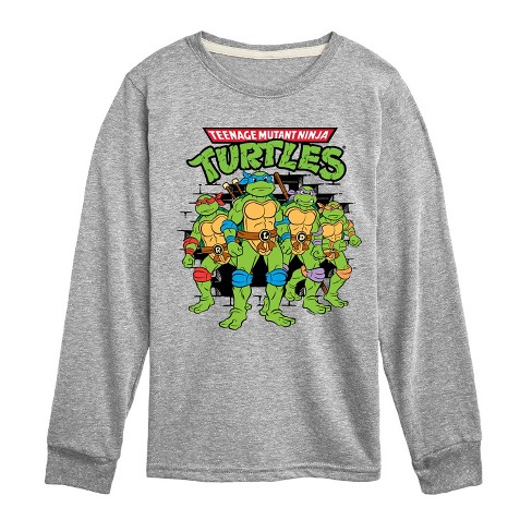 Boys' - Teenage Mutant Ninja Turtles - Group Logo Brick Wall Long Sleeve Graphic T-Shirt - image 1 of 4