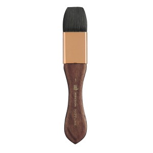 Princeton Neptune Mottler Brush, Synthetic Bristles, Short Handle Watercolor Paintbrush, Dark Wood, Size 1 inch, 1 Count - 1 of 4