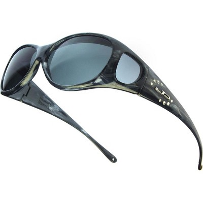 Jonathan Paul Lotus Large Designer Fitovers Sunglasses in Smoke Marble Grey/Polarized Polarvue Gray - Frame(Width:141mm/Height:40mm)