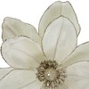 Northlight 24" Cream Magnolia Glittered Christmas Stem Spray - 4 of 4