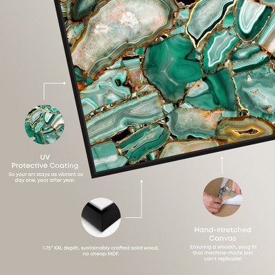 Art Remedy Agate Emerald Cut Green Abstract Wall Art Framed