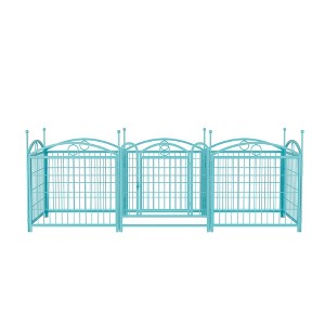 SEVOBAL Pet Crates and Houses 8 Panel Metal Dog Playpen with Doors for Indoor Outdoor Yard Living Room, Blue, 48.4"*48.4"*24.2" - 1 of 4