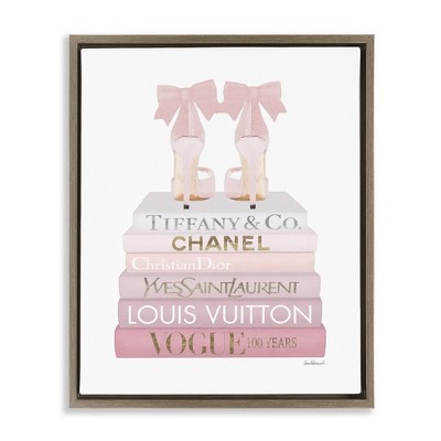 Stupell Industries Chic Shoes Glam Bookstack, 25" x 31"