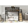 Full Size Loft Bed with Stairs, Storage Shelves and Wardrobe for Kids - 4 of 4