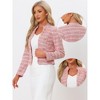 INSPIRE CHIC Women's Tweed Stand Collar Business Open Front Cropped Jacket - 2 of 4