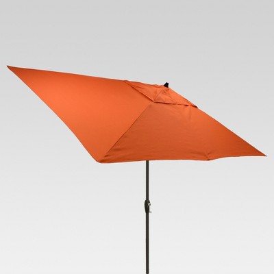 9.68' x 6.4' Rectangle Umbrella - Coral - Black Pole - Threshold™