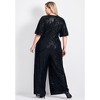 Avenue Women's Plus Size Nada Sequin Puff Sleeve Jumpsuit - 3 of 4