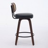GDFStudio Sean 25.59" Faux Leather Upholstered Rattan Back Swivel Bar Stool with Footrest - 4 of 4