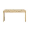 Wood Burl Veneer Console Table with 2 Large Drawers and Metal Handles - 3 of 4