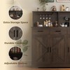 CuisinSmart Large Buffet Storage Cabinet, Kitchen Sideboard Buffet with 3 Drawers and 3 Doors, Wood Wine Bar Coffee Bar Cabinet with Microwave Stand - 3 of 4
