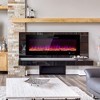 Costway 50''\60'' Electric Fireplace Recessed Wall Mounted Heater W/ Decorative Crystal & Log - 2 of 4