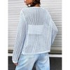 Women's Lightweight Crochet Cardigan Open Front Tie Shrug Knit Crop Top Summer Cardigan - 3 of 4
