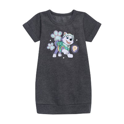 - Paw Patrol - Everest Sketch Graphic Short Sleeve Fleece Dress