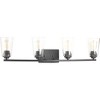 Progress Lighting Debut 4-Light Bath Vanity Fixture, Steel, Graphite, Clear Seeded Shades - 2 of 4