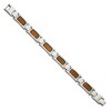 Chisel Stainless Steel Polished with Tiger's Eye Inlay 8.5" Link Bracelet - 4 of 4