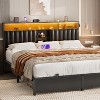Aheaplus Platform Beds with Upholstered Headboard, Charge Station, and LED Lights - 4 of 4