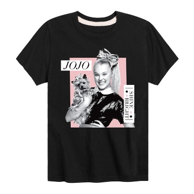 Boys' JoJo Siwa Shine Bright Short Sleeve Graphic T-Shirt - Black - X-Large