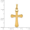 Black Bow Jewelry 14k Yellow Gold Polished Rounded Hollow Cross Pendant - 4 of 4