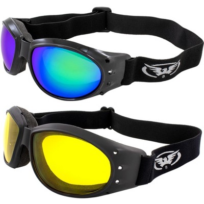 2 Pairs of Global Vision Eyewear Eliminator Safety Motorcycle Goggles