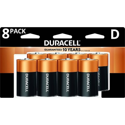 Duracell Coppertop D Batteries - 8 Pack Alkaline Battery