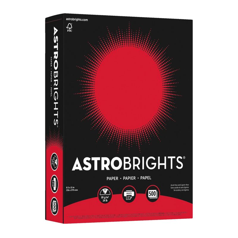 Astrobrights Premium Color Paper, 8-1/2 x 11 Inches, Re-Entry Red, 500 Sheets, 1 of 6