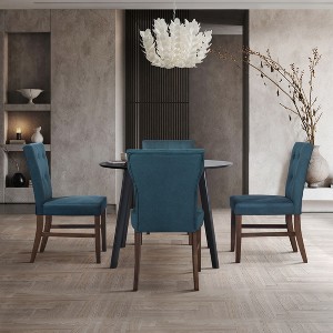 ChaletPosh 5 Pieces Dining Set with Linen Cover Dining Chair - 1 of 4