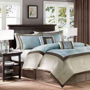 Sapphtopaz 7-Piece Queen Comforter Set, Quilts Queen Size, Queen Sheet Set -Transitional Colorblock Hotel Collection for Women, Men, Kids & Teens - 1 of 4