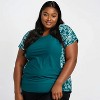 Calypsa Women's Loose Fit Short Sleeve UPF 50+ Adele Swim Top - 3 of 4