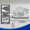 LunaLulinlk Dish Drying Rack for Kitchen Counter, Compact Dish Drainer with Drainboard, White - 4 of 4