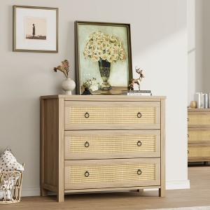 3 Dresser for Bedroom, 29" Tall Dresser, Modern Tall Drawer Dresser with Storage, Wooden Closet Dressers Chest of Drawers, White - 1 of 4