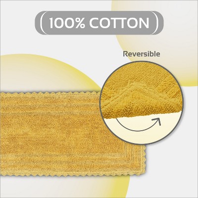Lilly Yellow Crochet Cotton Tufted Reversible Bath Rug Runner