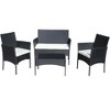 Sapphtopaz Patio Furniture Set Wicker Patio Chairs Sofa Set with Cushion and Coffee Table with Glass Table Top Outdoor Chairs for Garden - 3 of 4