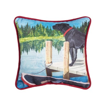 C&F Home Dog Lake Pier Petite 8" x 8" Printed Throw Pillow