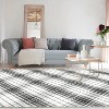 Washable Geometric Runner Rug, Non-Slip Low Pile Carpet, Foldable Stain-Resistant Plaid Floor Mat for Hallway or Entryway - 2 of 4