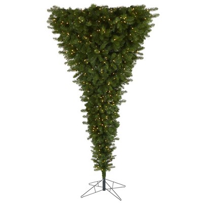 Nearly Natural 8' Sun Valley Spruce Upside Down Prelit LED Artificial Christmas Tree