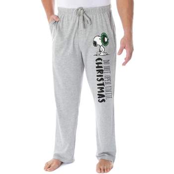 Peanuts Adult Snoopy Christmas Character Loungewear Sleep Pajama Pants Heather Grey