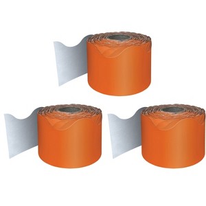 Carson Dellosa Education Orange Rolled Scalloped Border, 65 Feet Per Roll, Pack of 3 - 1 of 3
