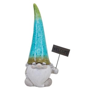 Melrose Terracotta Gnome Statue with Welcome Sign - 1 of 3