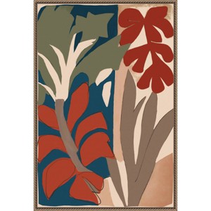 23"x33" Botanical Impression No 1 by Treechild Framed Canvas Wall Art Print Bronze - Amanti Art - 1 of 4