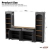 NicBex 2-Piece 72"H Vintage Bookcase Set with Adjustable Shelves, Free Standing 5 Tier Wood Grain Bookshelves, Farmhouse Two-Tone Storage Cabinet - 2 of 4